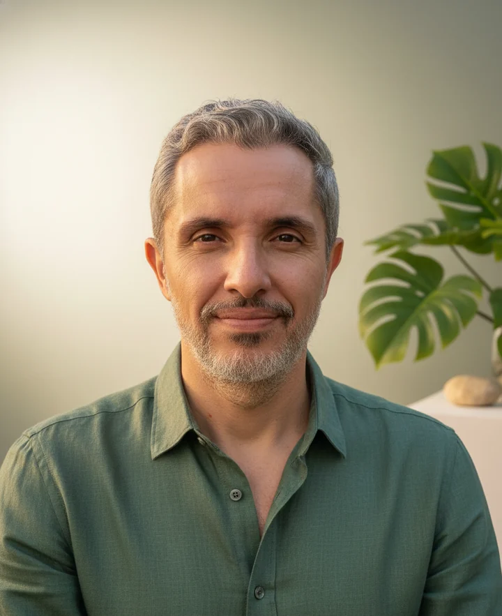 Matheus Acerbi, nutricionista, sorrindo
